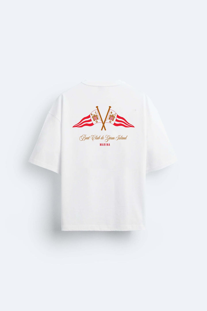 Garm Island Limited Edition Boat Club Flag T-shirt in White