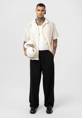 Essence of Life Crotchet Resort Shirt in Ecru