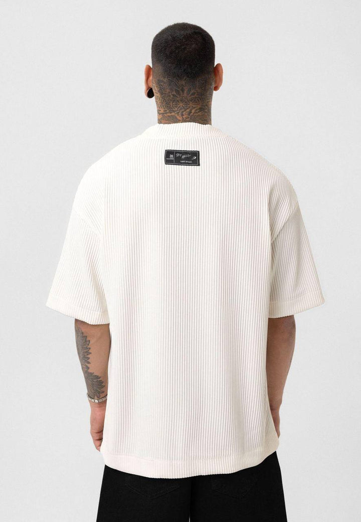 Vamos Pleated Jersey T-shirt in White