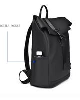 Consigned flap over backpack bag in black