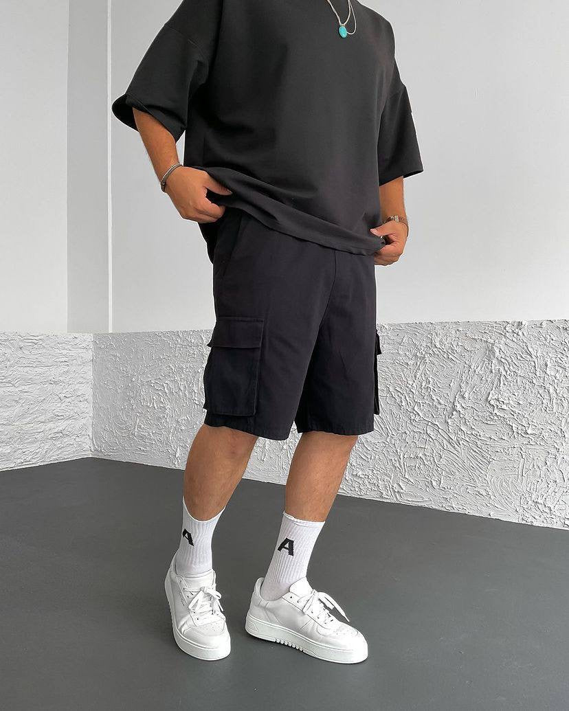 Difransel cargo shorts in black