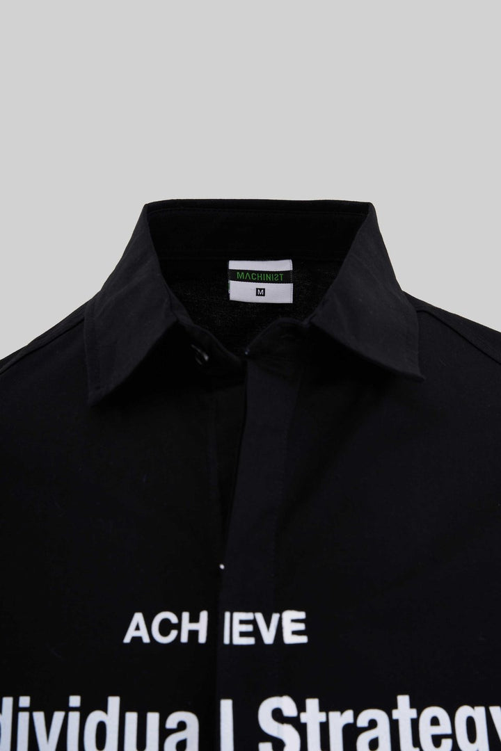 Machinist Contrast Print Oversized Shirt in Black