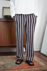 Massimo Cariño striped pants in dark purple