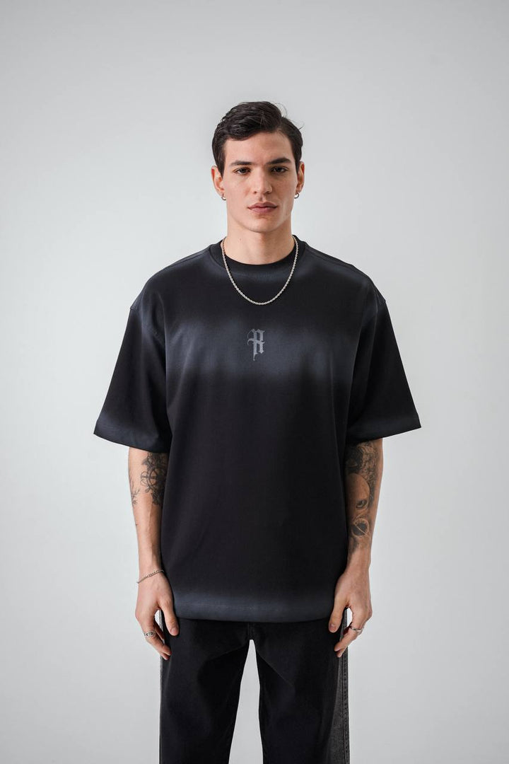 Retro Club Be Different Backprint T-shirt in Black