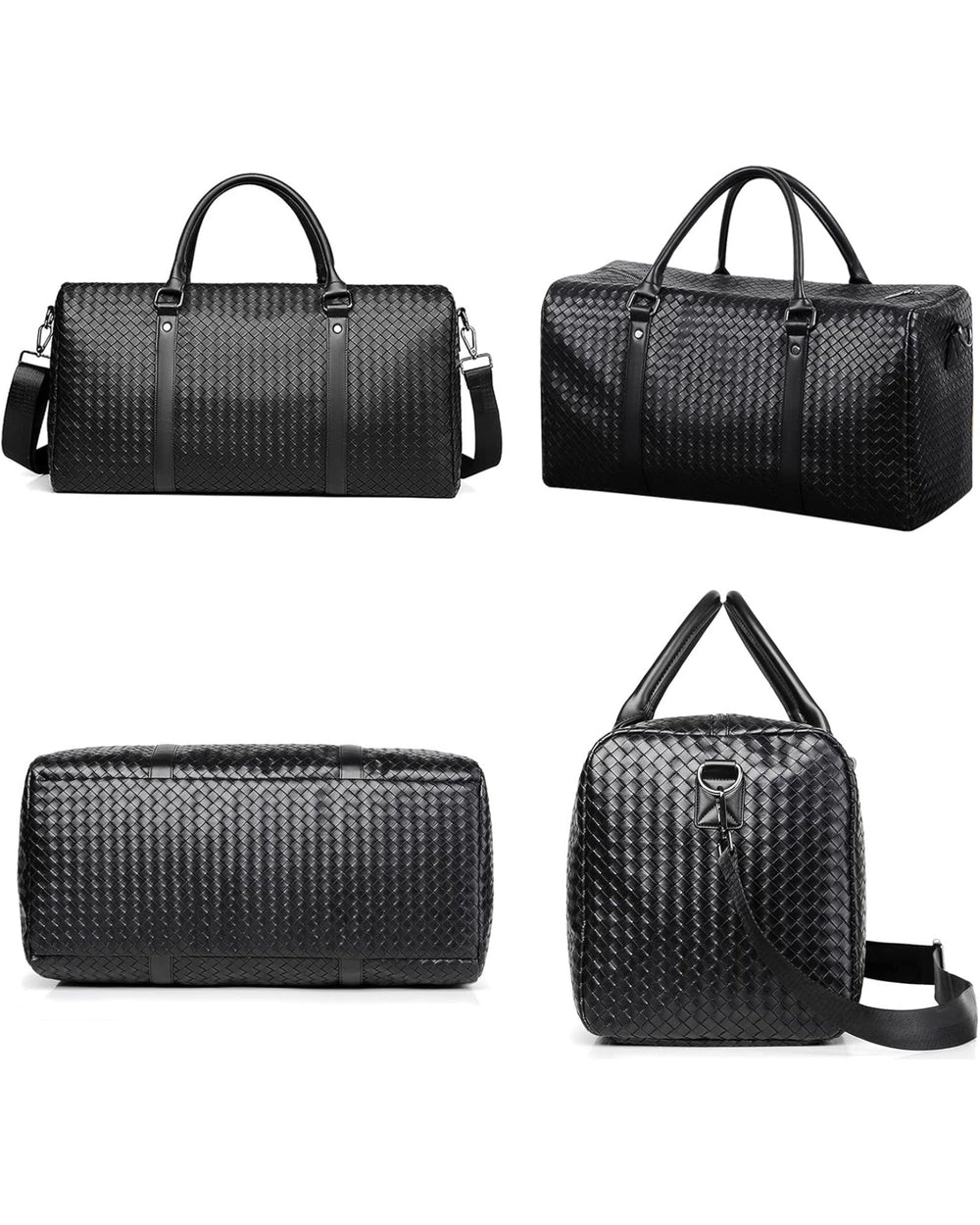 Venta woven duffel bag in black