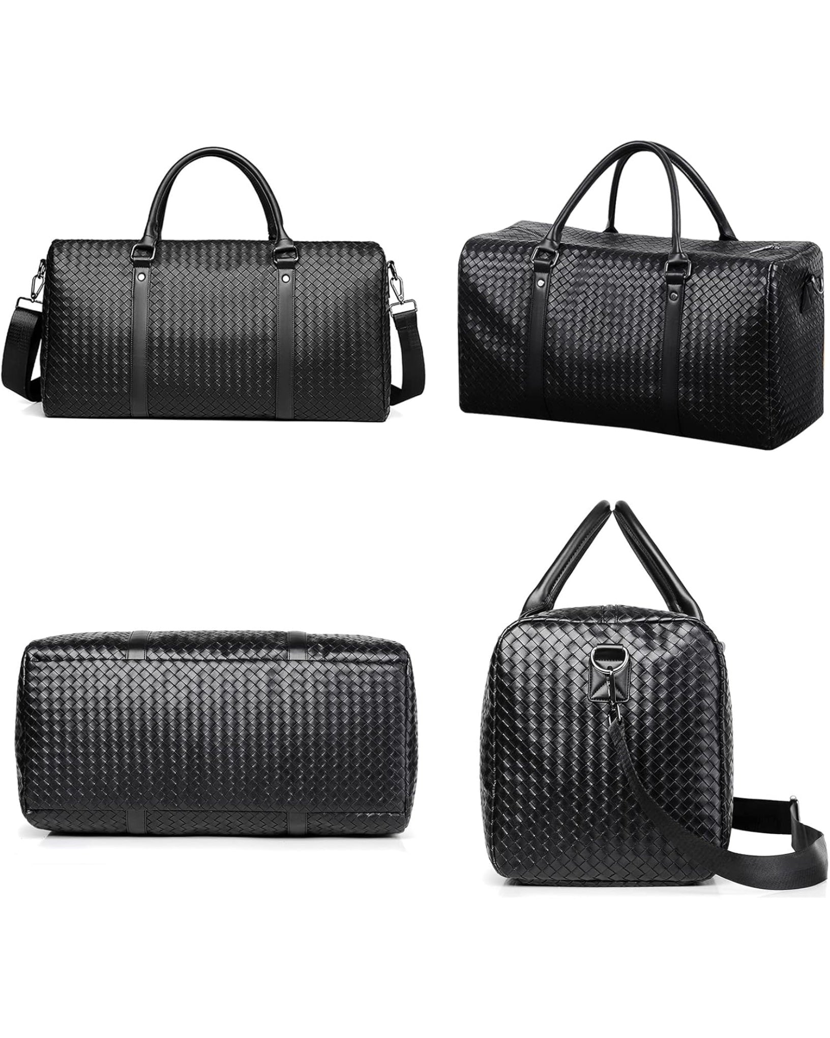 Venta woven duffel bag in black