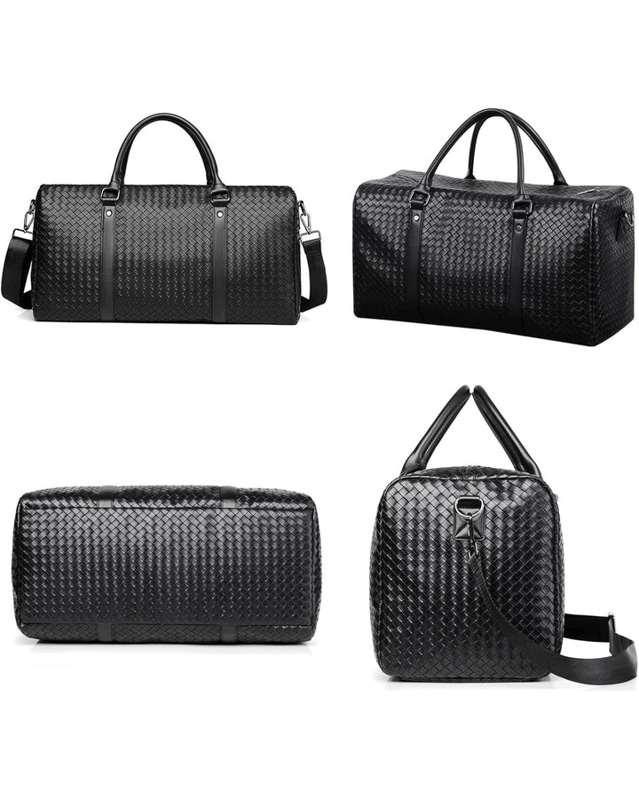 Venta woven duffel bag in black