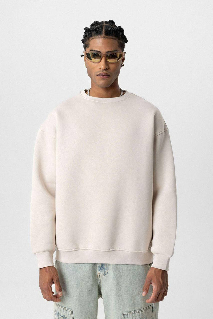 Vamos Premium Oversized Sweatshirt in Beige