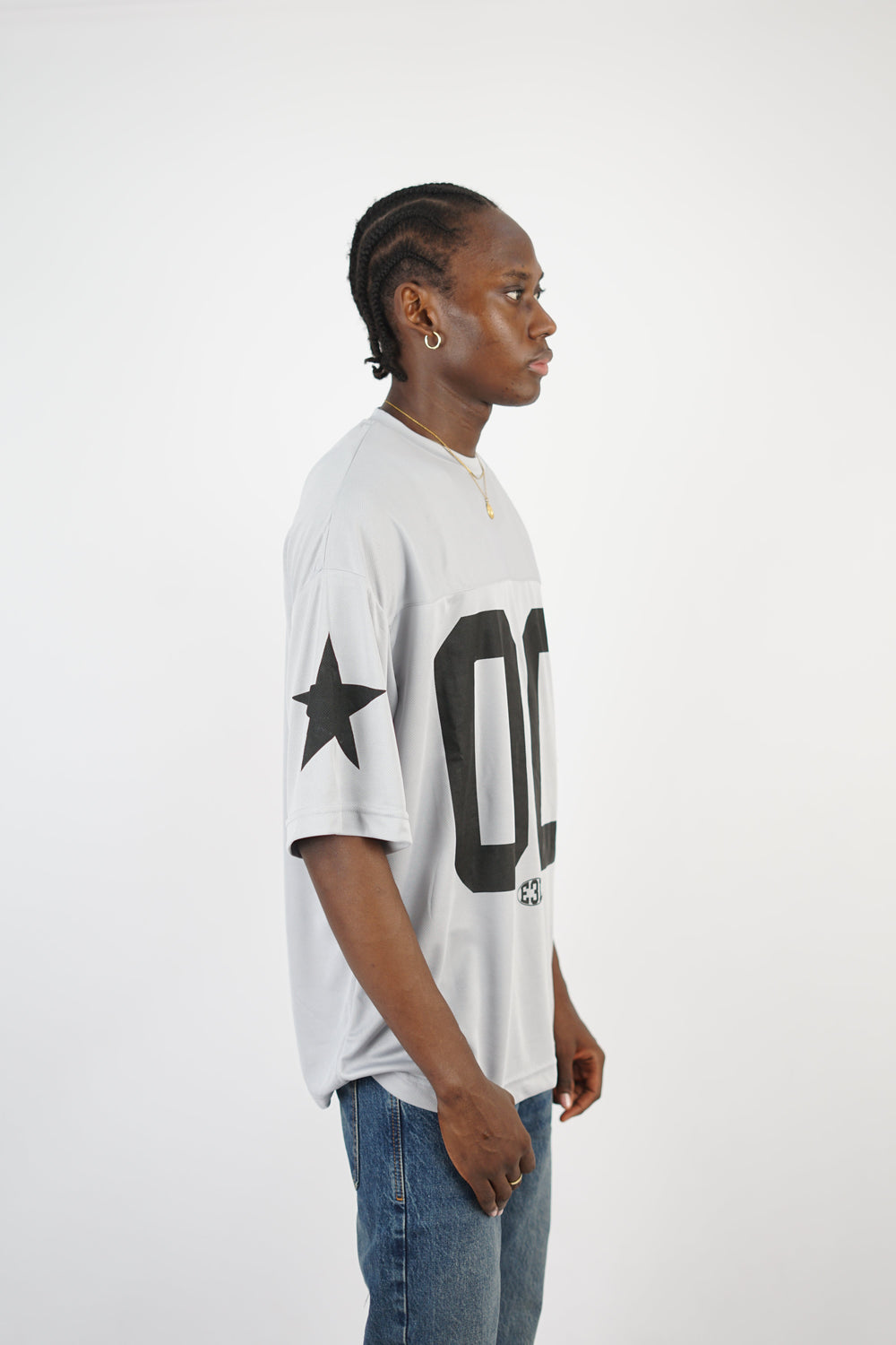 Essence of Life American Football Jersey T-shirt in Grey