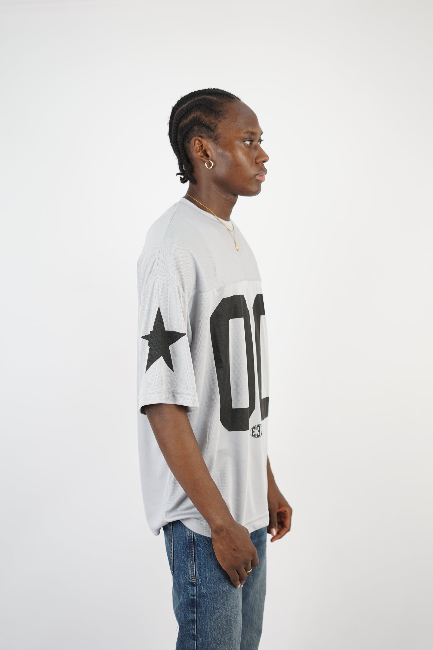 Essence of Life American Football Jersey T-shirt in Grey