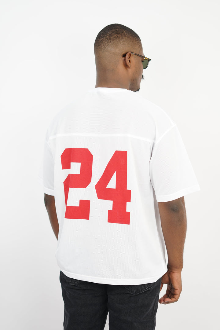 Vamos young studios mesh Jersey t-shirt in white