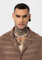 Essence of Life Cotton Popcorn Relaxed Shirt in Brown