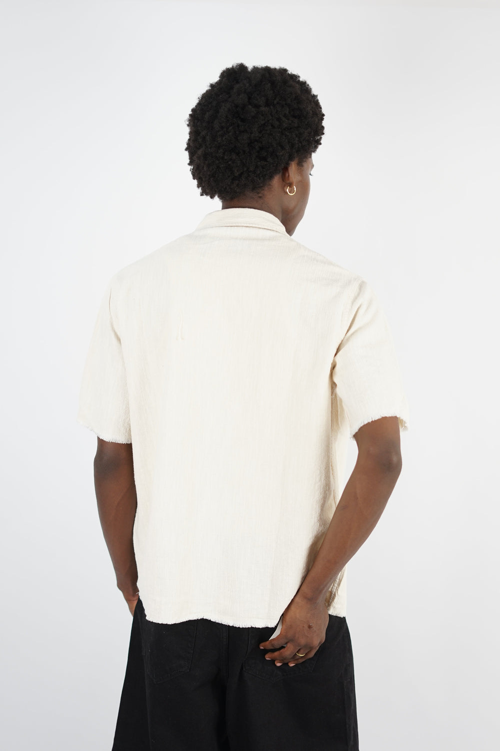 Essence of Life Oversized Short Sleeve Shirt in Beige