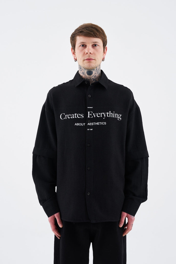 Machinist detachable Shirt in Black