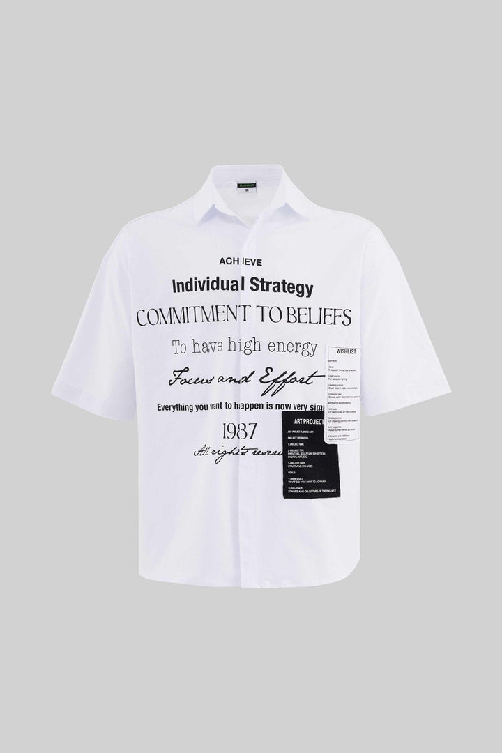 Machinist Contrast Print Oversized Shirt in white