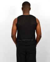 The Pool Crotchet Sleeveless T-Shirt in Black