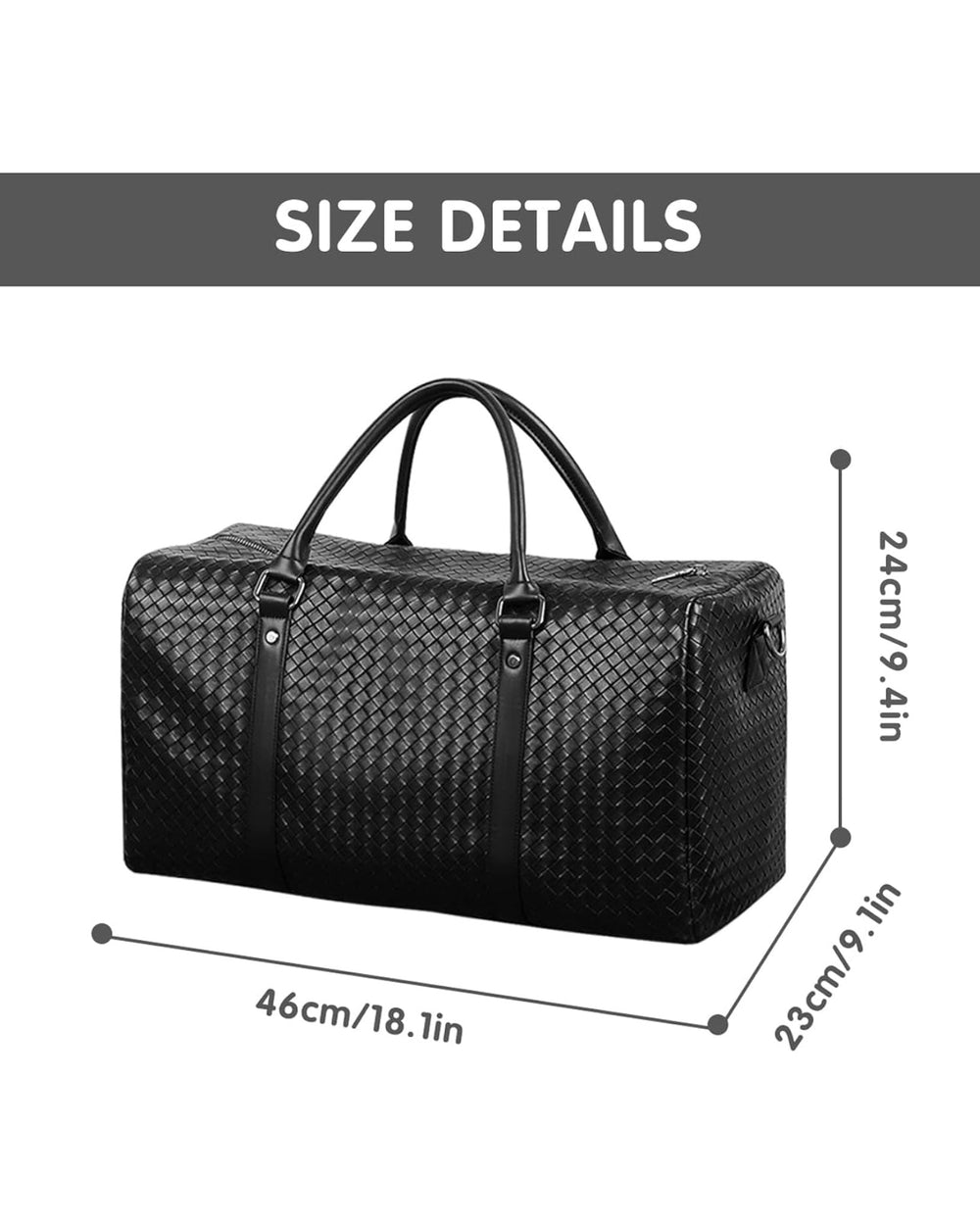 Venta woven duffel bag in black