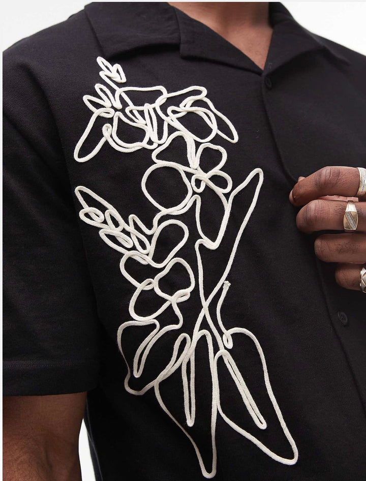 Garm island oversized abstract embroidery shirt