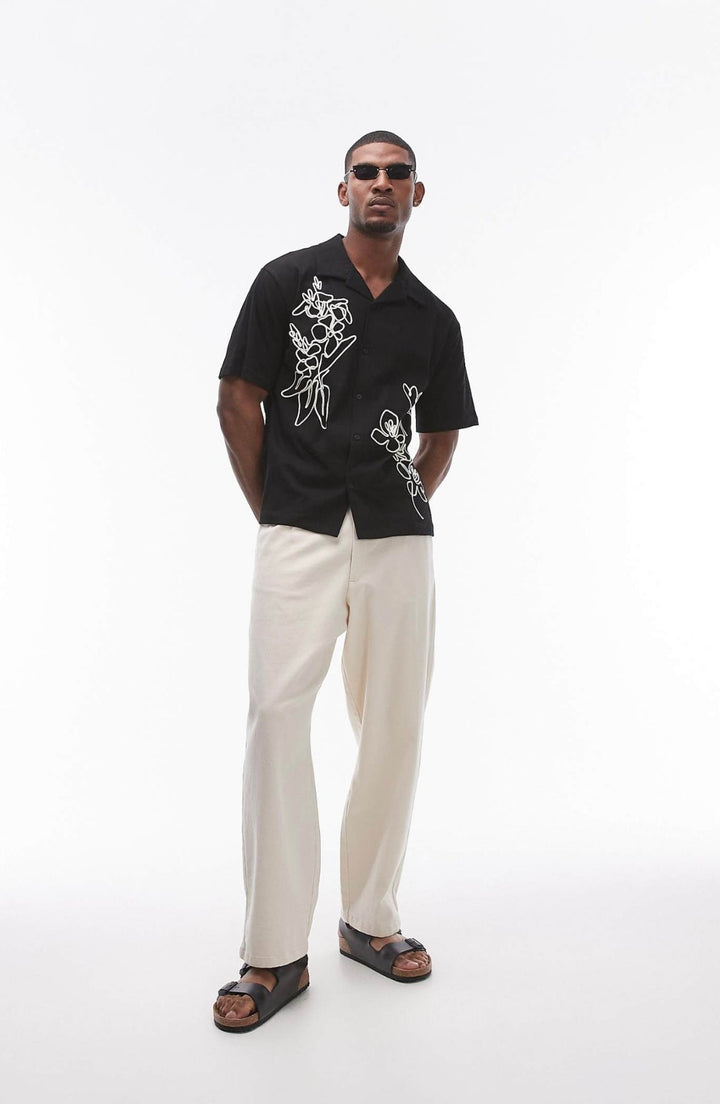 Garm island oversized abstract embroidery shirt