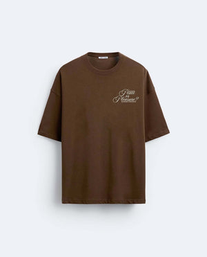 Garm Island Peace or Pleasure T-shirt in brown
