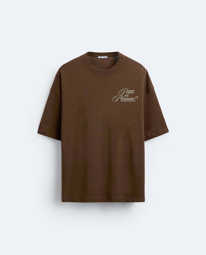 Garm Island Peace or Pleasure T-shirt in brown