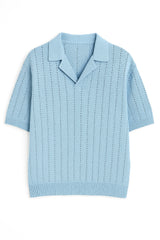 GIESTO knitted polo shirt in blue