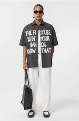 Vamos Graphic Print Oversized Shirt