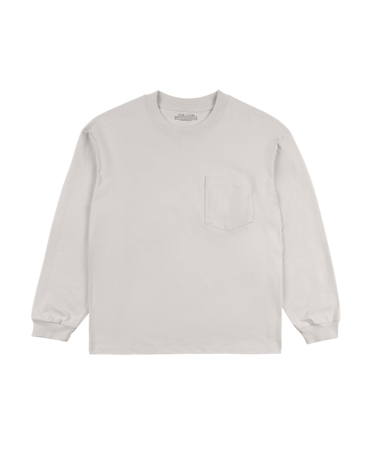 Garm Island Cotton Crew Neck Longsleeve Shirt in Sand