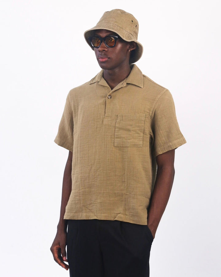 GIESTO spring short sleeve shirt in khaki