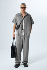 Garm Island Oversized Cotton Waffle Set in Grey