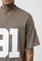 Vamos Pleated Jersey T-shirt in Khaki
