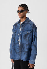 VAMOS DENIM WASH JACKET IN DARK BLUE