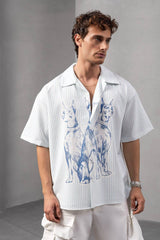 2morrow Boxy Striped Shirt in Blue