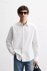 Vamos Pinstripe Shirt in white