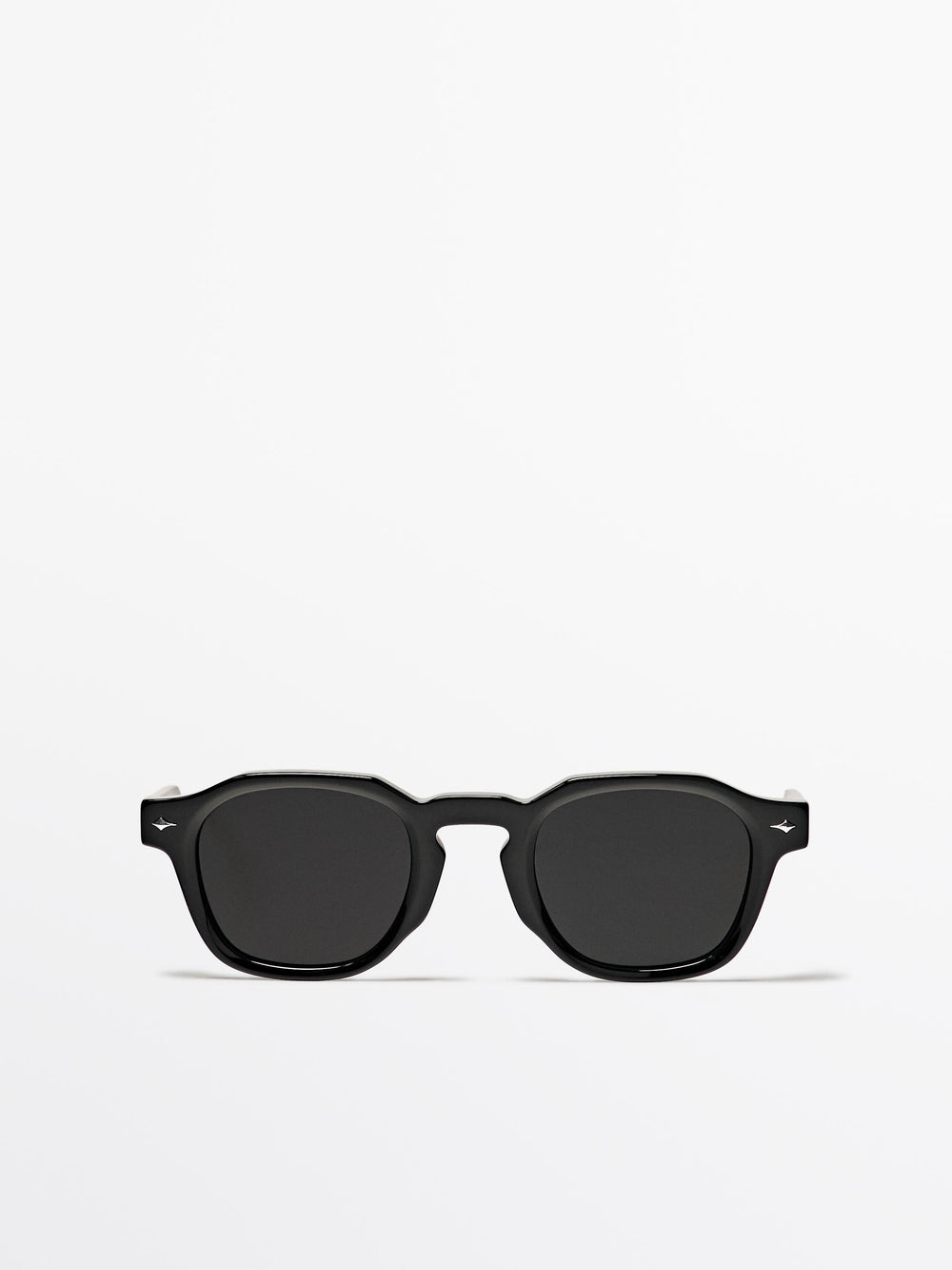 Geometric Vintage Solid Sun glasses in Black