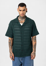 Essence of Life Cotton Popcorn Relaxed Shirt in Green