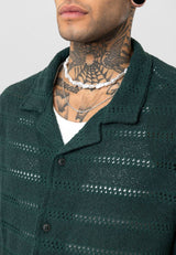 Essence of Life Cotton Popcorn Relaxed Shirt in Green