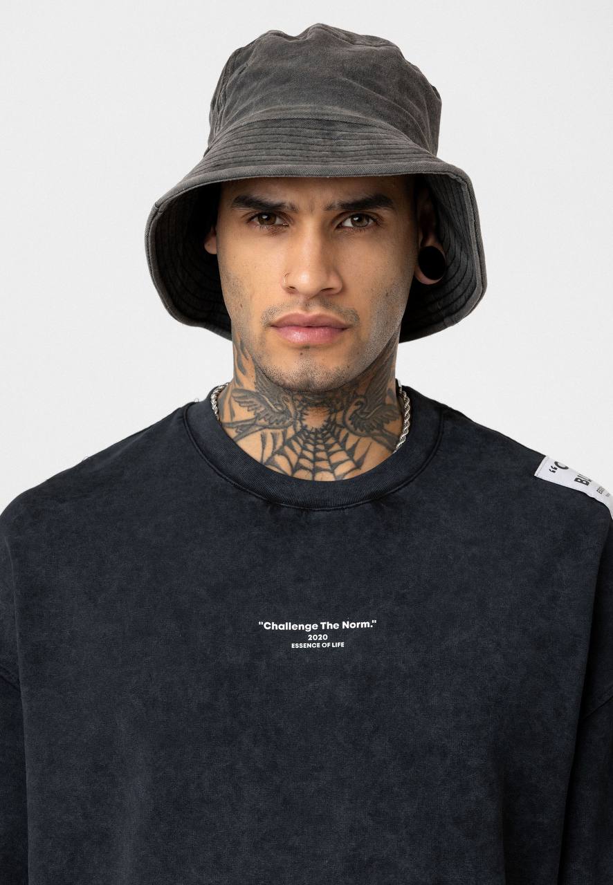 Essence of Life Washed Oversized T-shirt in black