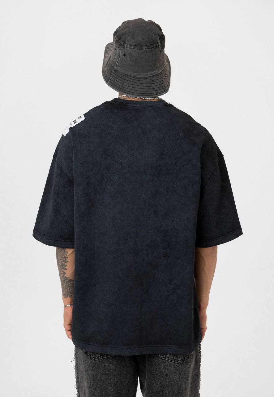 Essence of Life Washed Oversized T-shirt in black