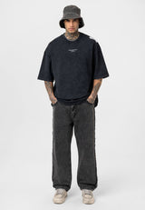 Essence of Life Washed Oversized T-shirt in black