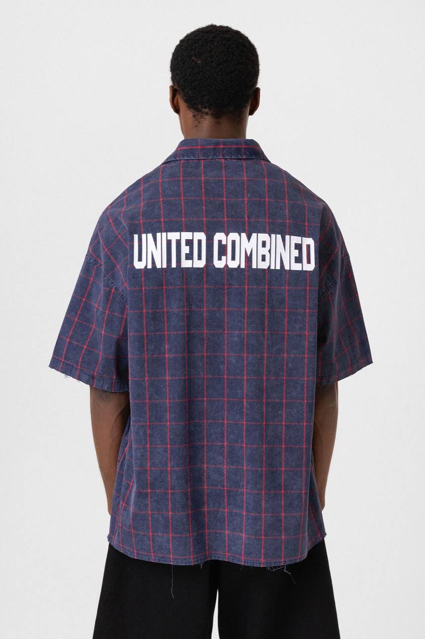 Vamos United Check Patterned T-shirt in Blue