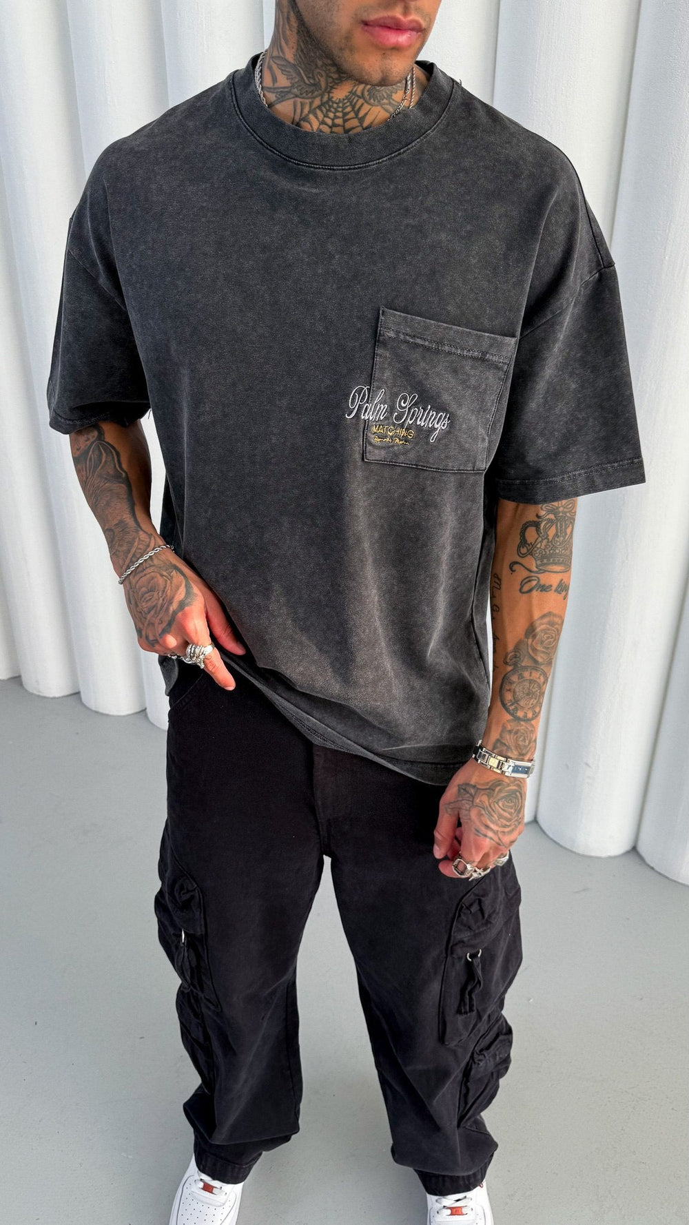 Mechanic Palm Springs Oversized T-shirt in washed grey