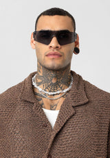 Essence of Life Crotchet Resort Shirt in Brown