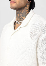 Essence of Life Crotchet Resort Shirt in White