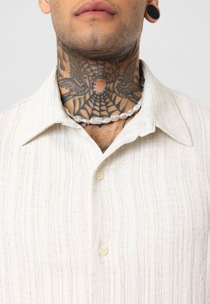 Essence of Life Textured Shirt in Beige