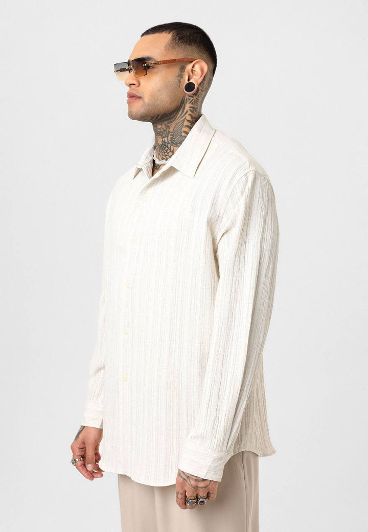 Essence of Life Textured Shirt in Beige