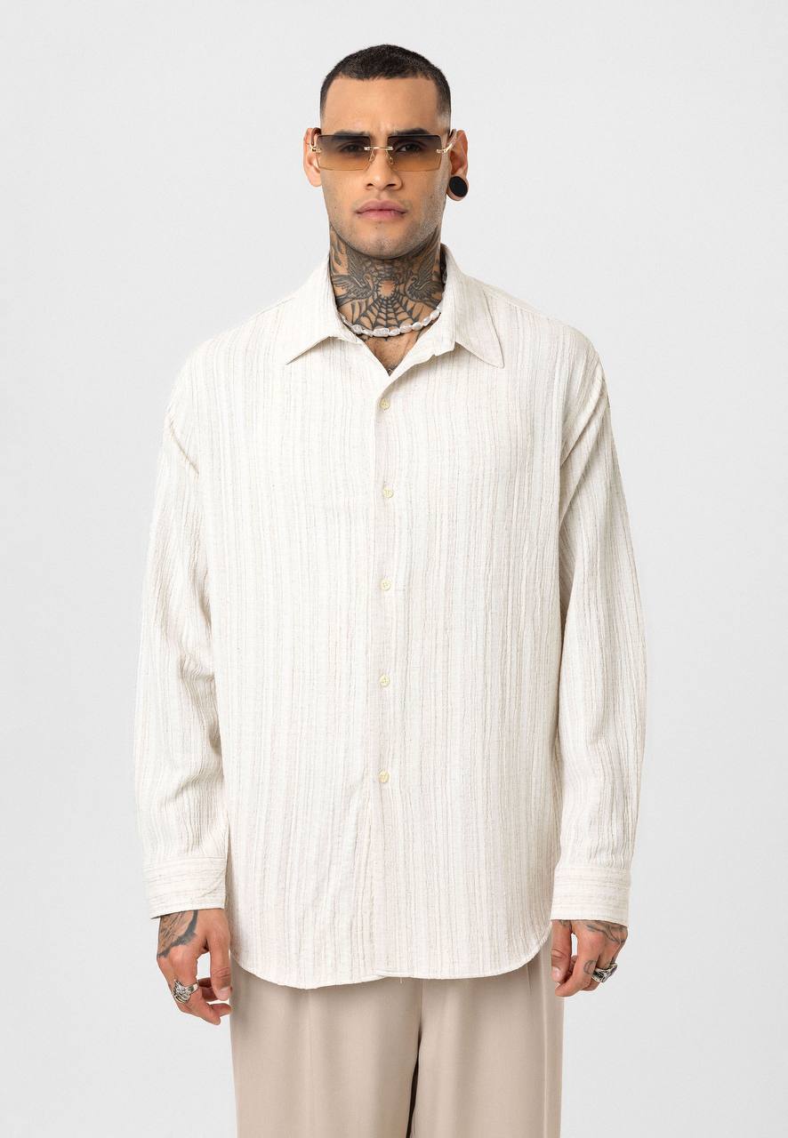 Essence of Life Textured Shirt in Beige