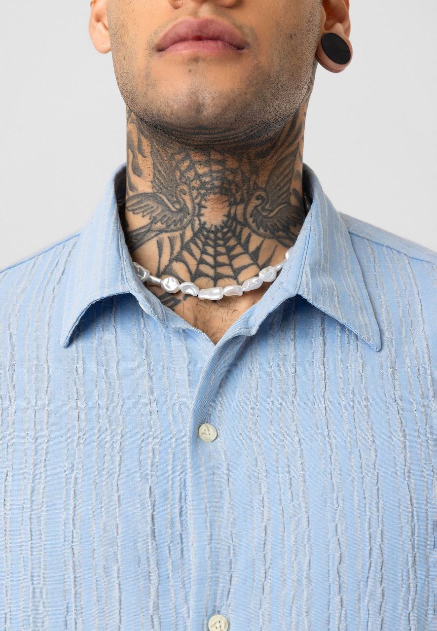 Essence of Life Textured Shirt in Blue