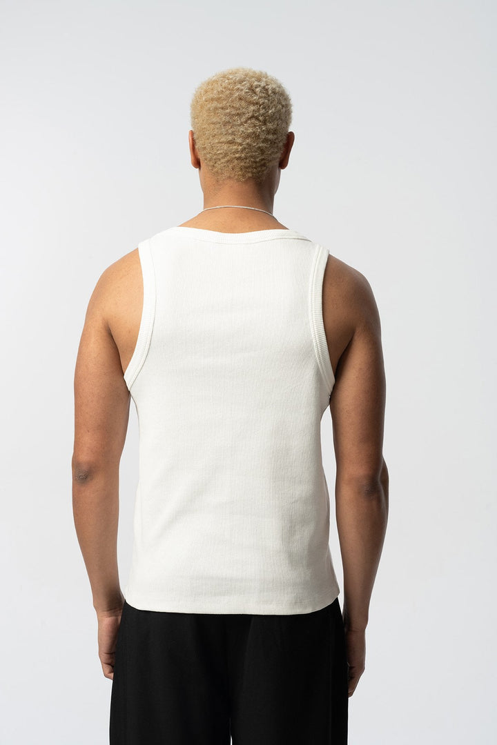 2512 Cotton Ribbed Vest in White