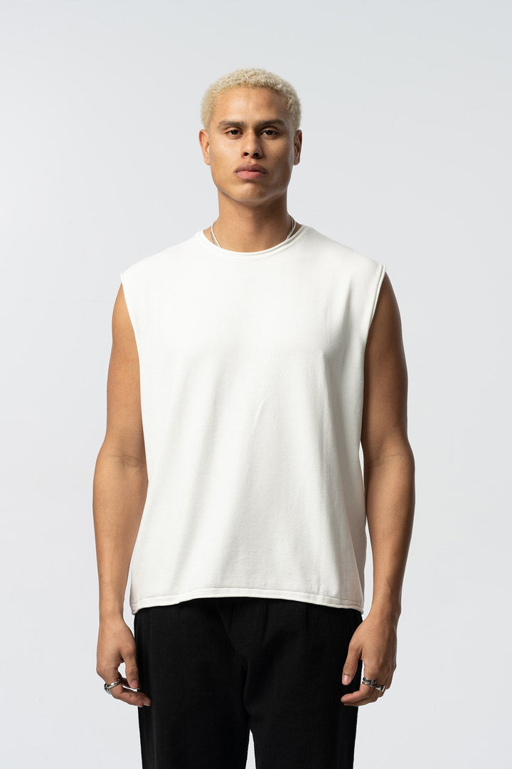 2512 Oversized sleeveless t-shirt in white